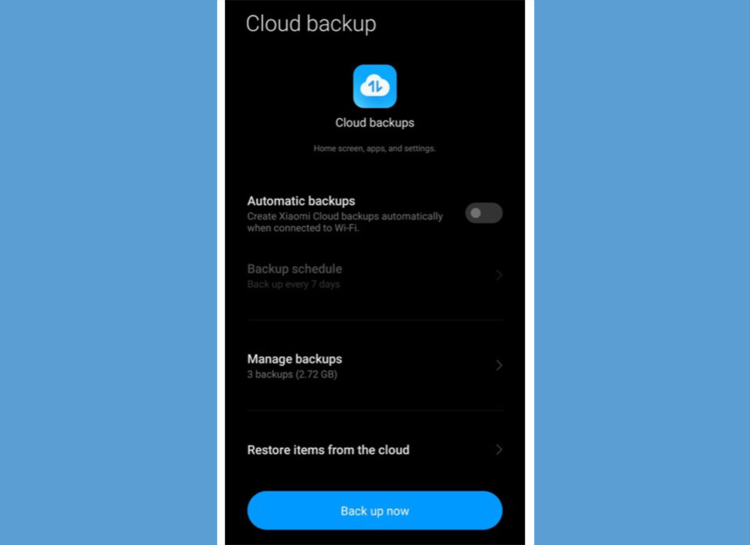 بکاپ و بازیابی با استفاده از Samsung و Xiaomi Cloud