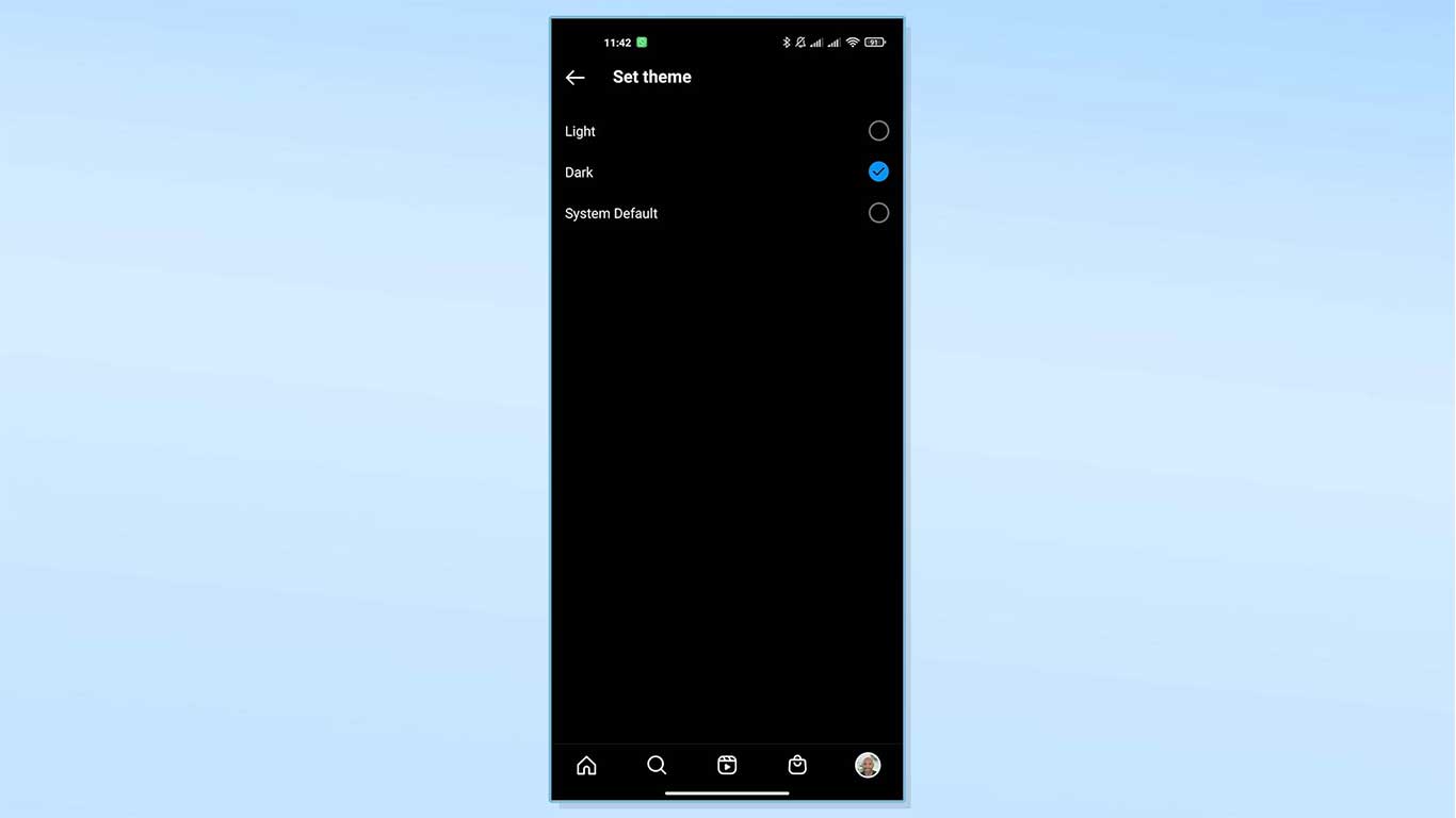 نحوه فعال کردن حالت تیره اینستاگرام از طریق تنظیمات اینستاگرام