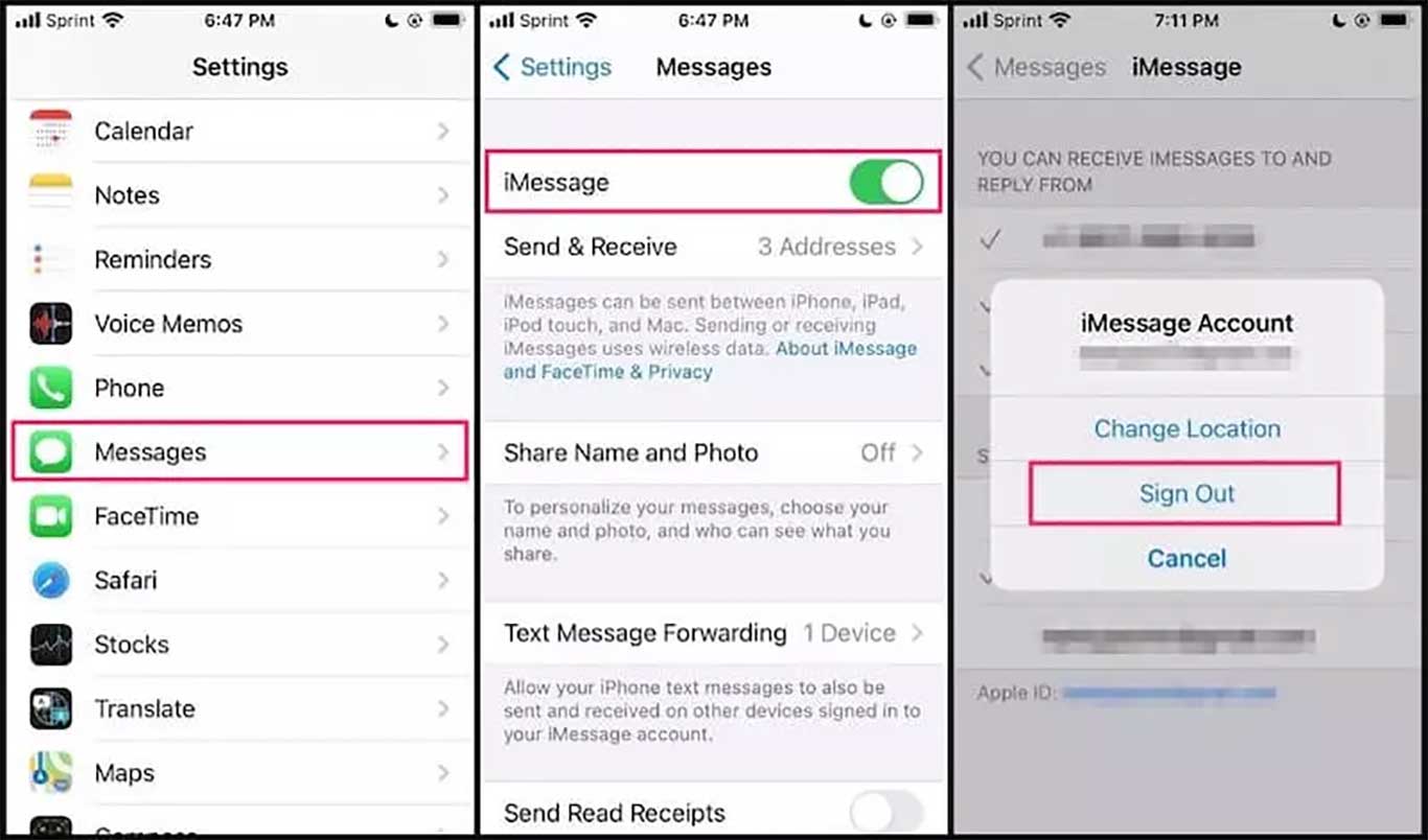 آموزش رفع مشکل iMessage